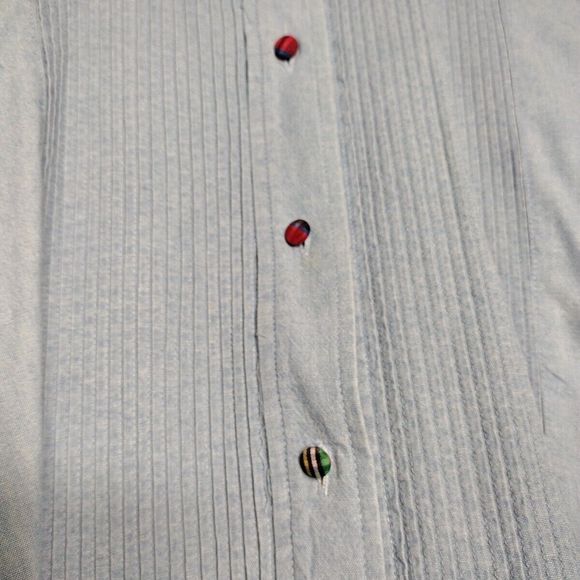 Vintage Chambray Shirt Blouse Pleated Button up Size 8 Cambridge Women's - Picture 7 of 14
